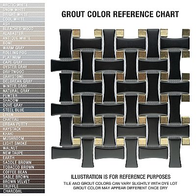 Metro Dog Bone Basketweave Matte Black/Gold Glass Dot 10" x 10" Porcelain Mosaic Tile - 10 Tiles Per Case - 7.1 Sq. Ft.