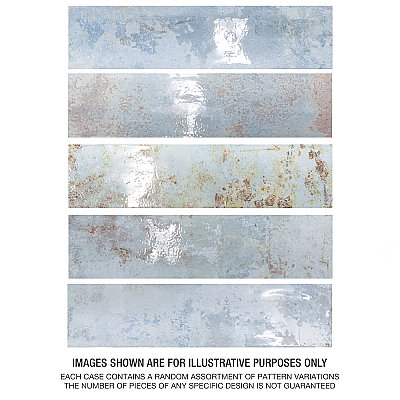 Biarritz Blue 3" x 12" Ceramic Wall Subway Tile - Sold Per Case of 22 - 5.72 Sq. Ft.