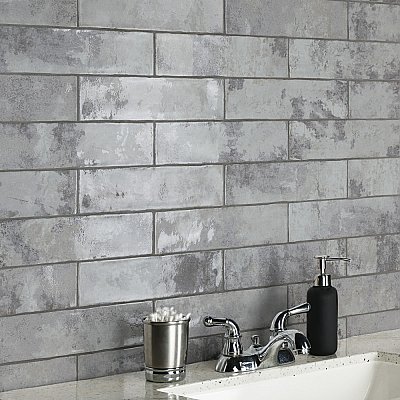 Biarritz Grey 3" x 12" Ceramic Wall Subway Tile - Sold Per Case of 22 - 5.72 Sq. Ft.