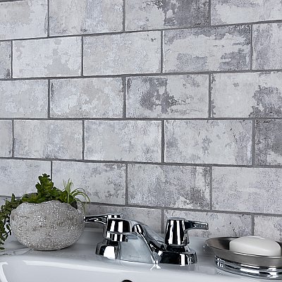 Biarritz Grey 3"x6" Ceramic Wall Subway Tile - Sold Per Case of 44 - 6.04 Square Feet