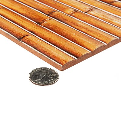 Bamboo Haven Clay Brown 5-7/8" x 11-7/8" Ceramic Wall Tile - 20 Tiles Per Case - 9.8 Sq. Ft.