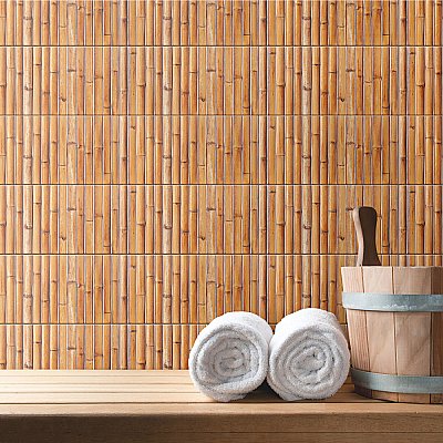 Bamboo Haven Clay Brown 5-7/8" x 11-7/8" Ceramic Wall Tile - 20 Tiles Per Case - 9.8 Sq. Ft.