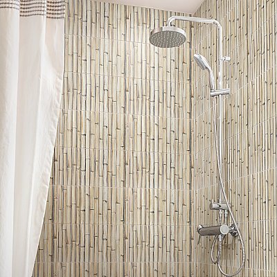 Bamboo Haven Sandy White 5-7/8" x 11-7/8" Ceramic Wall Tile - 20 Tiles Per Case - 9.8 Sq. Ft.