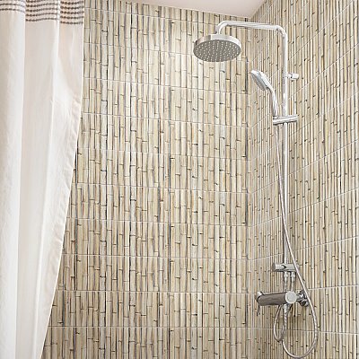 Bamboo Haven Sandy White 5-7/8" x 11-7/8" Ceramic Wall Tile - 20 Tiles Per Case - 9.8 Sq. Ft.
