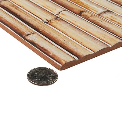 Bamboo Haven Tiki Cream 5-7/8" x 11-7/8" Ceramic Wall Tile - 20 Tiles Per Case - 9.8 Sq. Ft.
