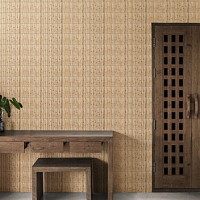 Bamboo Haven Tiki Cream 5-7/8" x 11-7/8" Ceramic Wall Tile - 20 Tiles Per Case - 9.8 Sq. Ft.