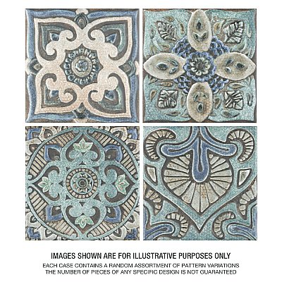 Mandala Decor Mix 7-7/8" x 7-7/8" Ceramic Wall Tile - 25 Tiles Per Case - 11.0 Sq. Ft.