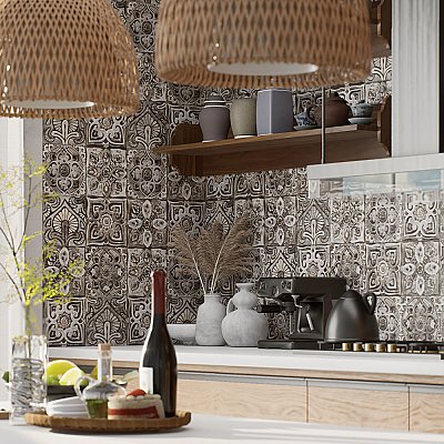 Mandala Decor Mix Mystikos 7-7/8" x 7-7/8" Ceramic Wall Tile - 25 Tiles Per Case - 11.0 Square Feet
