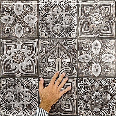 Mandala Decor Mix Mystikos 7-7/8" x 7-7/8" Ceramic Wall Tile - 25 Tiles Per Case - 11.0 Square Feet
