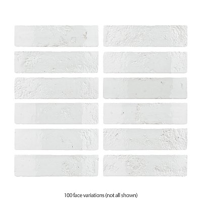 Arches Brick White 2-1/2" x 9-7/8" Ceramic Wall Tile - 32 Tiles Per Case - 5.76 Square Feet