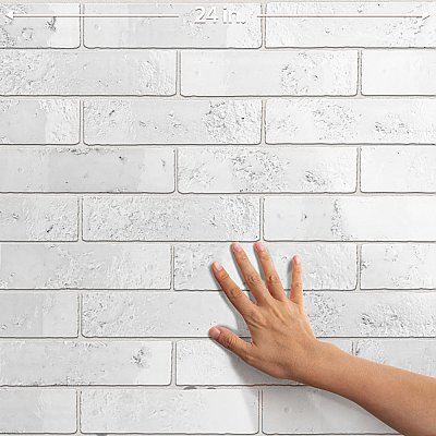 Arches Brick White 2-1/2" x 9-7/8" Ceramic Wall Tile - 32 Tiles Per Case - 5.76 Square Feet