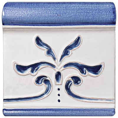Novecento Friso Evoli Cobalto 5-1/8" x 5-1/8" Ceramic Trim or Liner Tile - Sold Per Tile