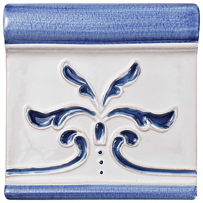 Novecento Friso Evoli Cobalto 5-1/8" x 5-1/8" Ceramic Trim or Liner Tile - Sold Per Tile