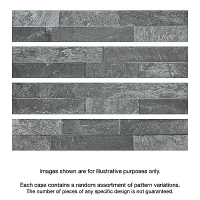 Ordino Black 3-1/4" x 17-1/2" Porcelain Wall Subway Tile - 24 Tiles Per Case - 9.6 Sq. Ft.