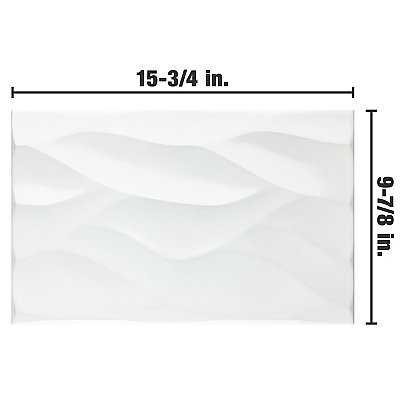More Natur Glossy White 9-7/8" x 15-3/4" Ceramic Wall Tile - 10.90 Sq. Ft. Per Case - 10 Tile Per Case