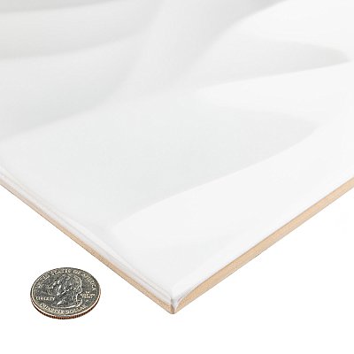 More Natur Glossy White 9-7/8" x 15-3/4" Ceramic Wall Tile - 10.90 Sq. Ft. Per Case - 10 Tile Per Case
