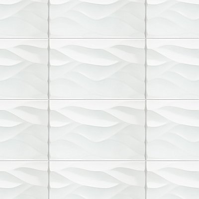 More Natur Glossy White 9-7/8" x 15-3/4" Ceramic Wall Tile - 10.90 Sq. Ft. Per Case - 10 Tile Per Case