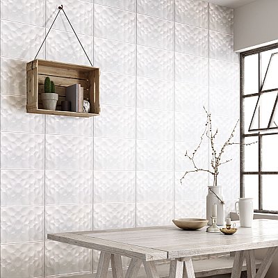 More Pure Matte White 9-7/8" x 15-3/4" Ceramic Wall Tile - 10.90 Sq. Ft. Per Case - 10 Tile Per Case