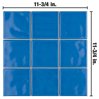Twist Square Blue Sky 11-3/4" x 11-3/4" Ceramic Mosaic Tile - 10 Tiles Per Case - 9.8 Sq. Ft.