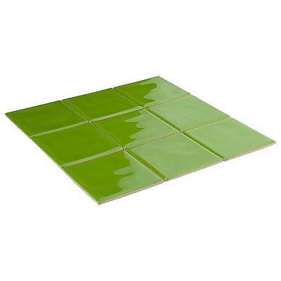 Twist Square Green Kiwi 11-3/4" x 11-3/4" Ceramic Mosaic Tile - aic10 Tiles Per Case - 9.8 Sq. Ft.