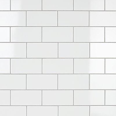 Projectos Glossy White 3-7/8"x 7-3/4" Ceramic Tile - Per Case of 50 Pieces - 11 Sq. Ft.