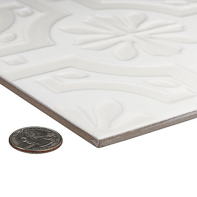 Triplex Real White 7-3/4" x 7-3/4" Ceramic Wall Tile - 25 Tiles Per Case - 10.5 Sq. Ft.