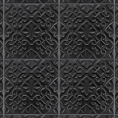 Triplex Valverde Black 7-3/4" x 7-3/4" Ceramic W Tile - 25 Tiles Per Case - 10.5 Sq. Ft.