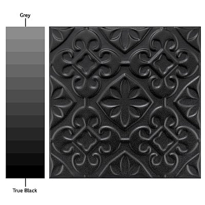 Triplex Valverde Black 7-3/4" x 7-3/4" Ceramic W Tile - 25 Tiles Per Case - 10.5 Sq. Ft.