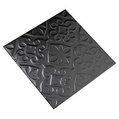 Triplex Valverde Black 7-3/4" x 7-3/4" Ceramic W Tile - 25 Tiles Per Case - 10.5 Sq. Ft.