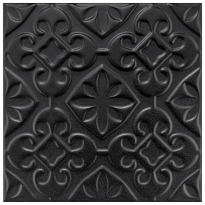 Triplex Valverde Black 7-3/4" x 7-3/4" Ceramic W Tile - 25 Tiles Per Case - 10.5 Sq. Ft.