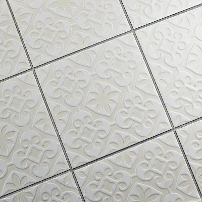 Triplex Valverde White 7-3/4" x 7-3/4" Ceramic Wall Tile - 25 Tiles Per Case - 10.5 Sq. Ft.