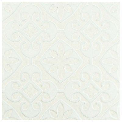 Triplex Valverde White 7-3/4" x 7-3/4" Ceramic Wall Tile - 25 Tiles Per Case - 10.5 Sq. Ft.
