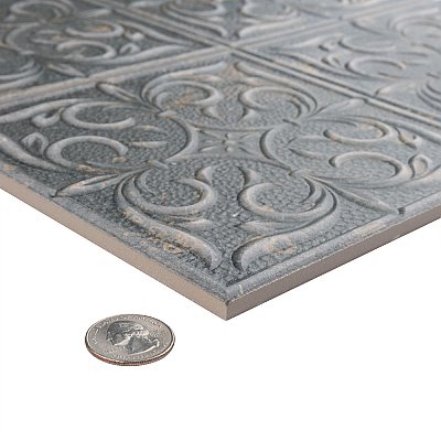 Antigua Lis Black 13" x 13" Porcelain Wall Tile - Sold Per Case of 9 - 10.62 Sq. Ft.