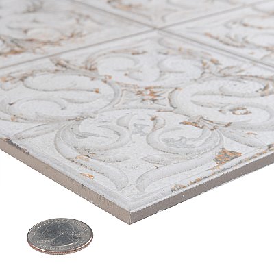 Antigua Lis White 13" x 13" Porcelain Wall Tile - Sold Per Case of 9 - 10.62 Sq. Ft.