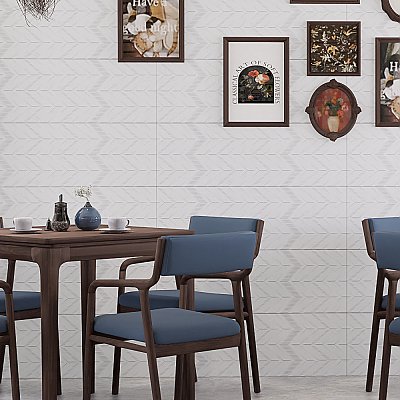 Lumiere Lelue Blanco 11-3/4" x 35-3/8" Ceramic Wall Tile - 4 Tiles Per Case - 11.64 Square Feet