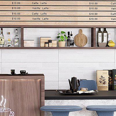 Lumiere Strate Blanco 11-3/4" x 35-3/8" Ceramic Wall Tile - 4 Tiles Per Case - 11.64 Square Feet
