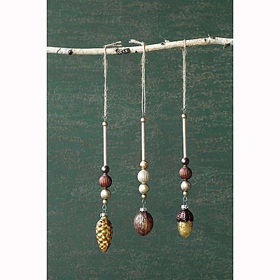 Glass Pinecone/Acorn Ornament