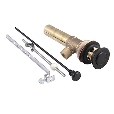 Kingston Brass KB2000 Pop-Up Bathroom Sink Drain with Overflow, 22 Gauge, Matte Black