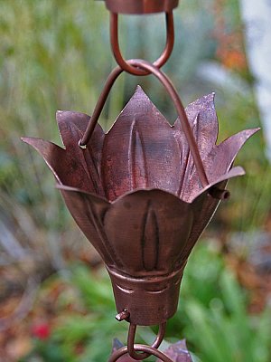 Unfinished Copper Bluebell Cups Rain Chain