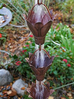 Unfinished Copper Bluebell Cups Rain Chain