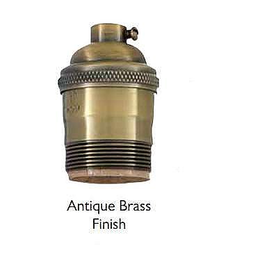 Heavy Turned Solid Brass Lamp Socket with Keyless Interior - UNO Thread