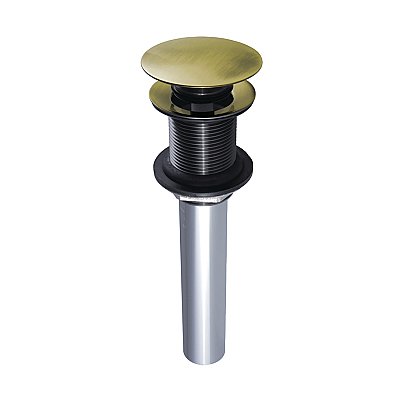 Kingston Brass EV7003 Push Pop-Up Bathroom Sink Drain without Overflow, 22 Gauge, Antique Brass