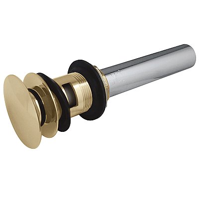 Kingston Brass EV6002 Push Pop-Up Bathroom Sink Drain with Overflow Hole, 22 Gauge, Polished Brass