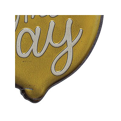 "Squeeze the Day" Embossed Metal Yellow & Green Lemon Wall Plaque