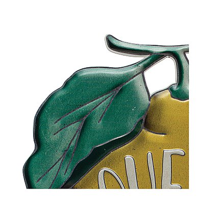 "Squeeze the Day" Embossed Metal Yellow & Green Lemon Wall Plaque