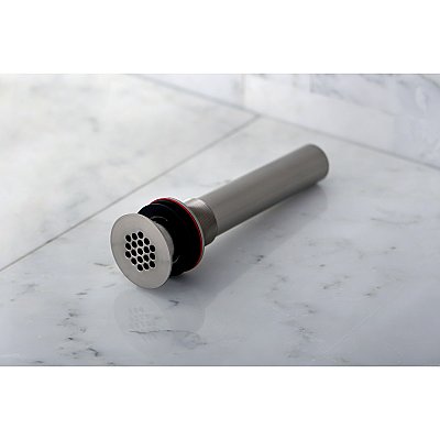 Kingston Brass KB5008 Grid Bathroom Sink Drain with Overflow, 17 Gauge, Brushed Nickel