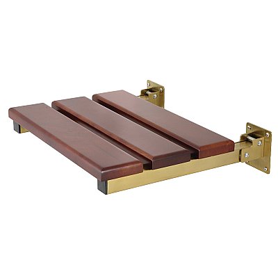 Kingston Brass KBSS1916BB Chaise 19" x 16" Wall Mount Folding Shower Seat - Brushed Brass