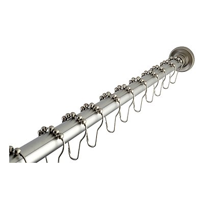 Kingston Brass KSR608 Edenscape 60"-72" Stainless Steel Adjustable Tension Shower Curtain Rod with Rings - Brushed Nickel