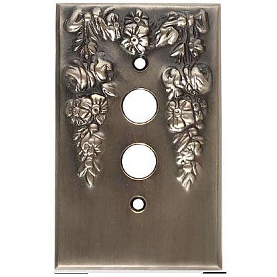 Festoon Antique Pewter Single Pushbutton Forged Switchplate