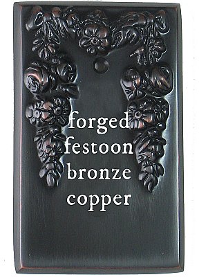 Festoon Bronze Copper Single Duplex Forged Switchplate